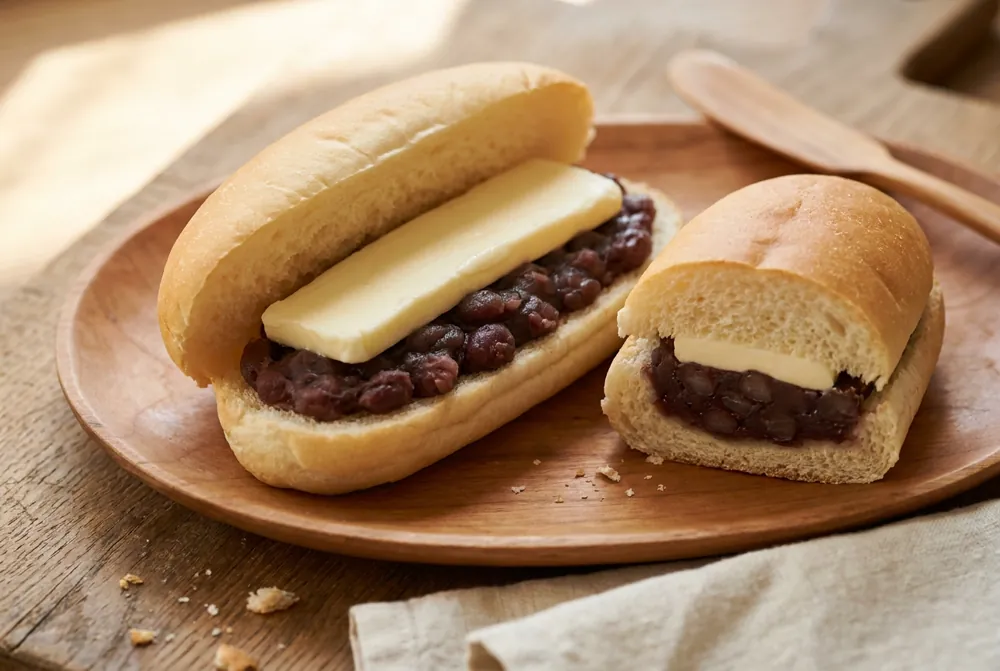あんバターのコッペパン